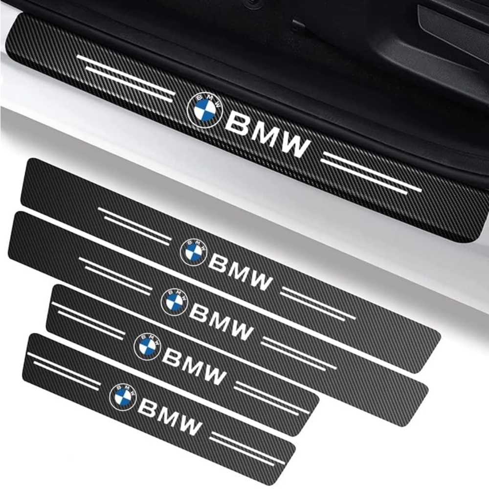 NEW BMW 4PCS Threshold Protective Stickers Door Sill Protector Plate anti slip